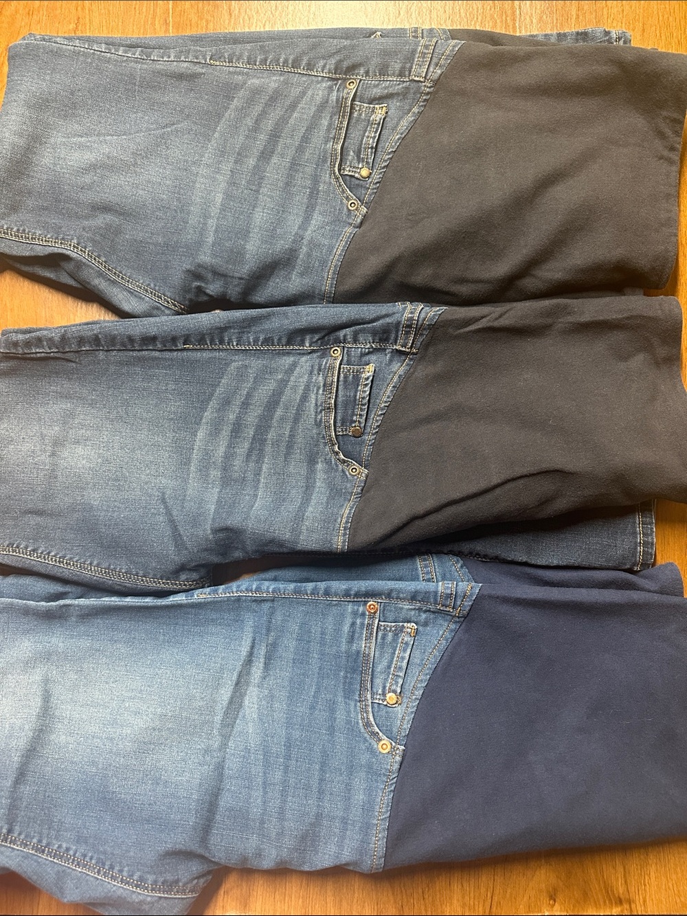 H&M Skinny Jeans - Dark Blue Denim with Black and Navy Panels lot 3 Maternity